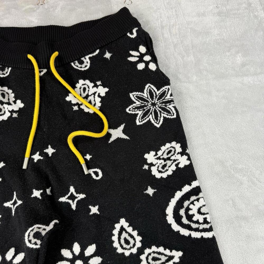 MNML Bandana Pattern Knit Sweatpants Straight Leg Paisley Streetwear Sz L Relax - Picture 8 of 9